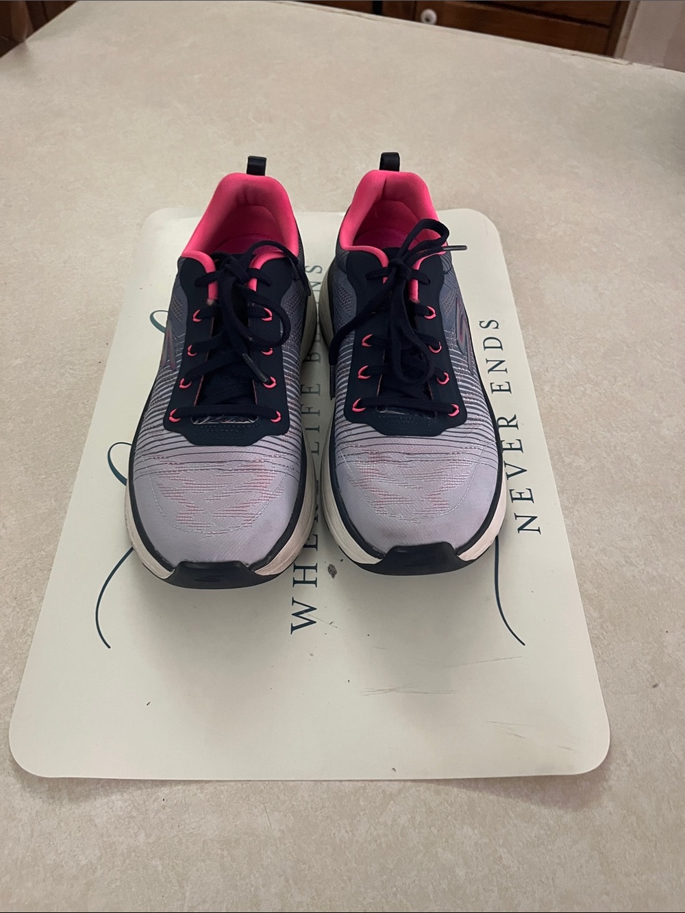Skechers Women's Gray Sneakers with Pink Lining